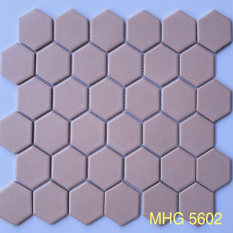 Gạch mosaic lục giác màu hồng
